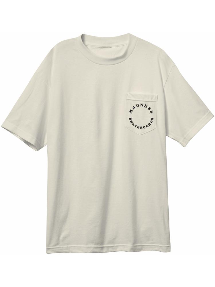 Madness Rounder Pocket Tee Bone White Skateboard T Shirt