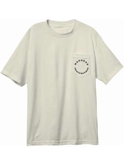 Madness Rounder Pocket Tee Bone White Skateboard T-Shirt