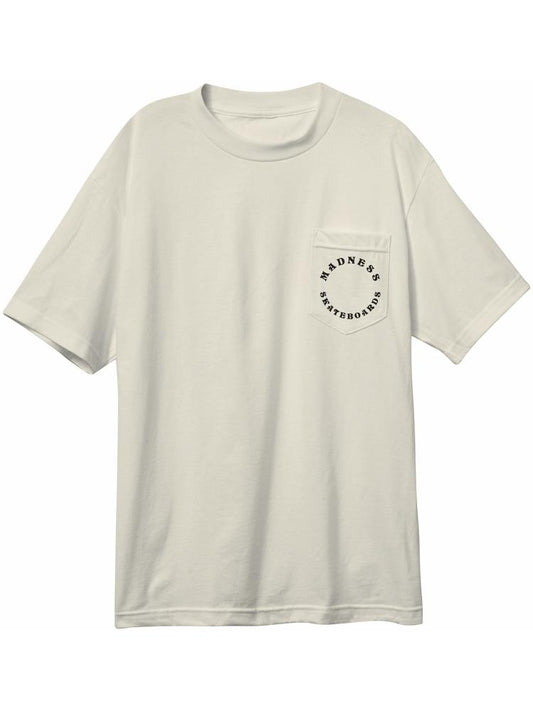 Madness Rounder Pocket Tee Bone White Skateboard T-Shirt