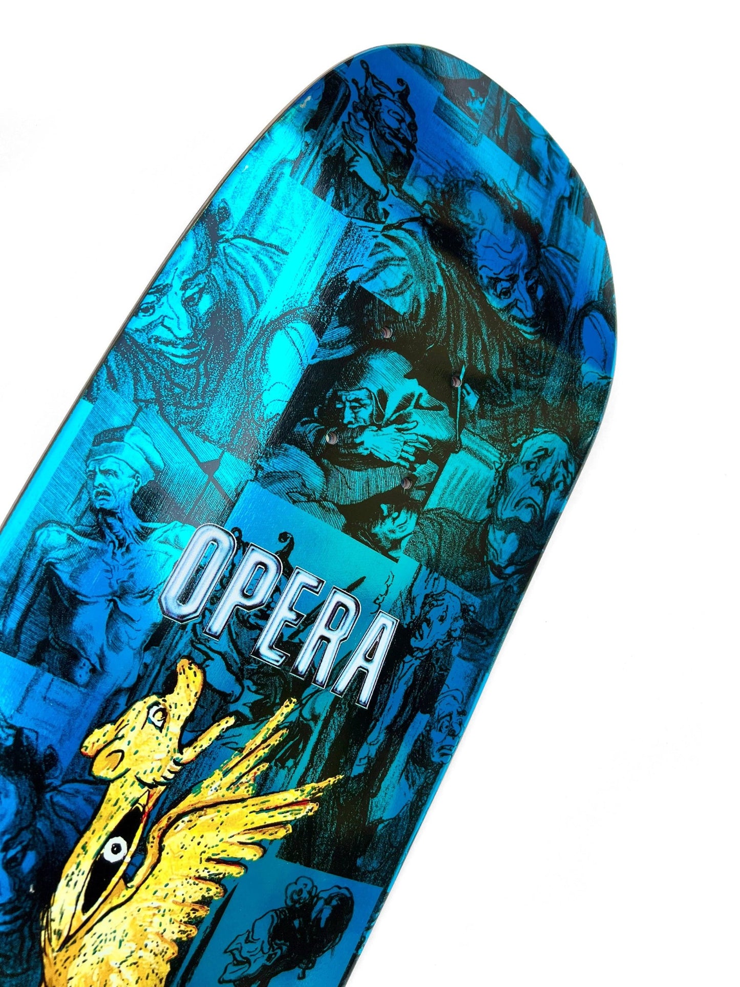 Opera Skateboard Deck Dragon 9.125" EX7 Blue Shaped