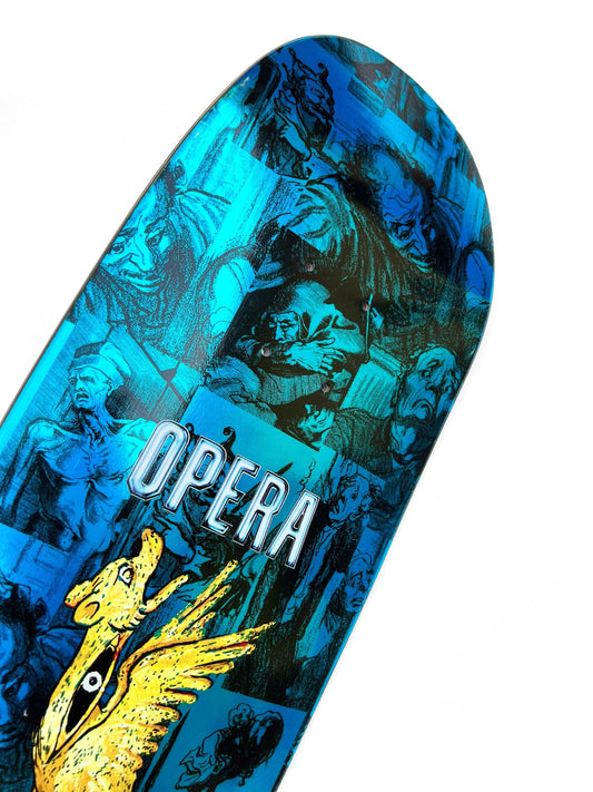 Opera Skateboard Deck Dragon 9.125" EX7 Blue Shaped