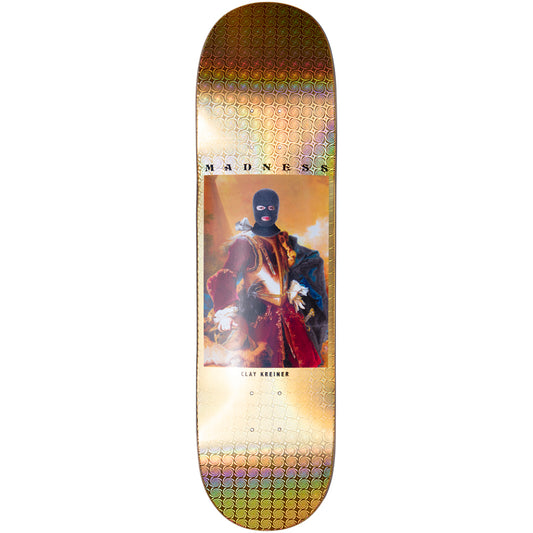 Madness Skateboard Deck Masked Impact Light Clay Kreiner HolographicSwirls 8.25"