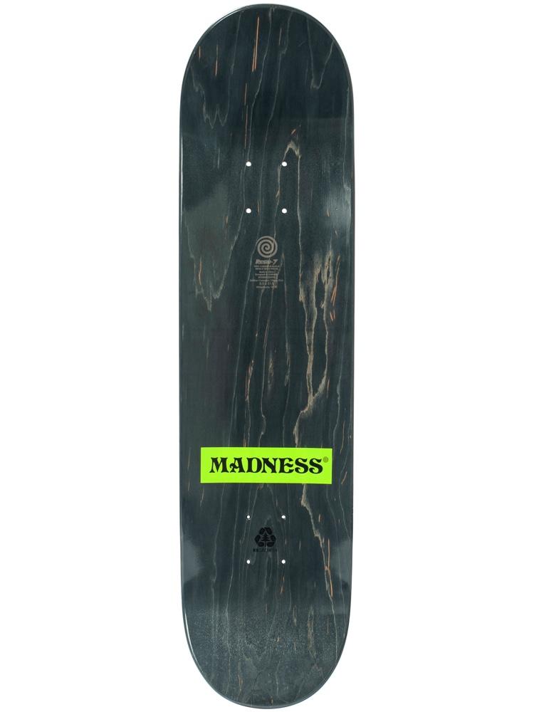 Madness Skateboard Deck Split Overlap R7 Black White 8"