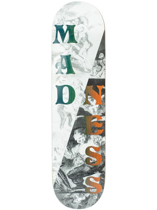 Madness Skateboard Deck Split Overlap R7 Black White 8"