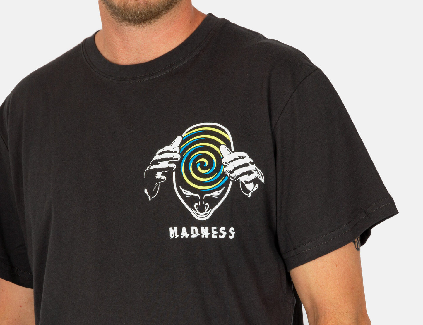 Madness Tee Sporadic Vintage Black Skateboard T-Shirt
