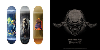 FULL SET Primitive Skateboards x Megadeth 3 Limited Edition Pro Model Decks 2021