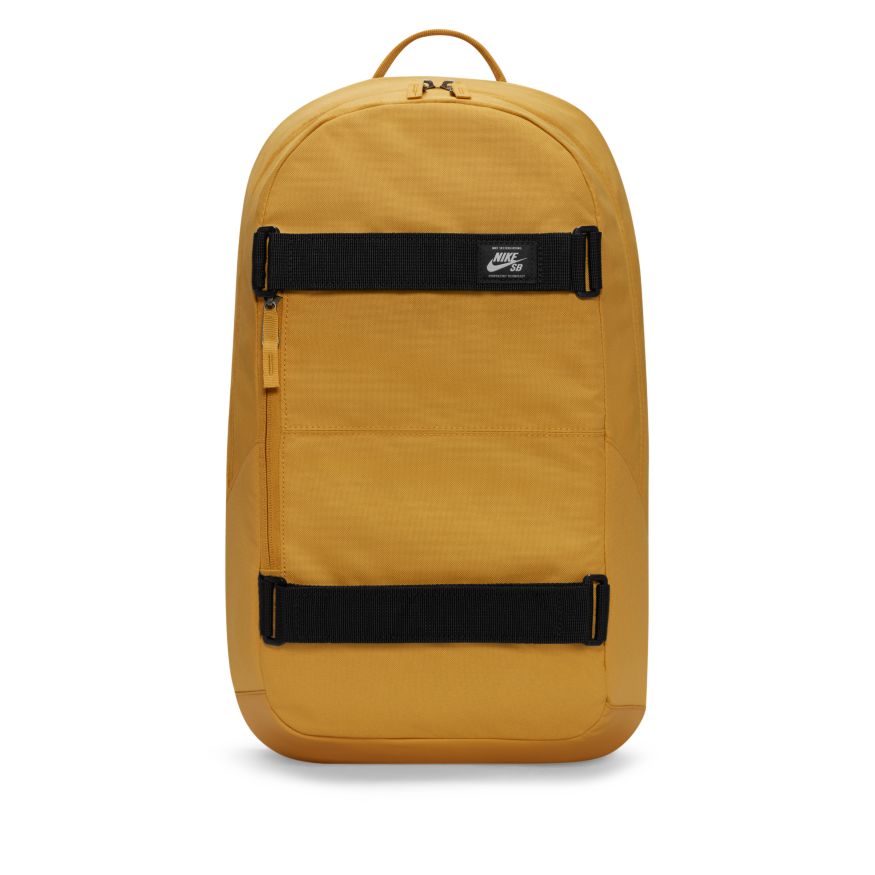 Nike SB Backpack Courthouse Yellow Black Skateboard Straps School Travel Bag
