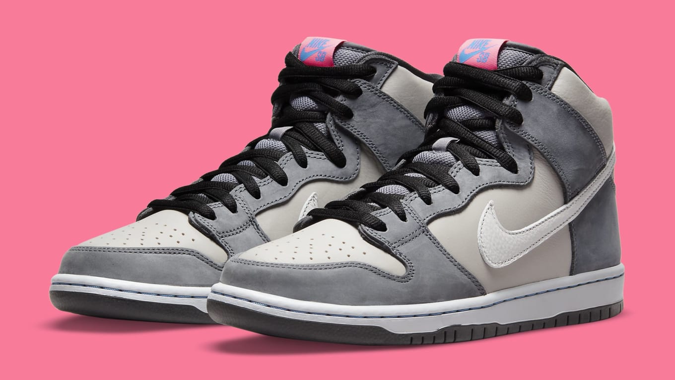 Nike SB Shoes Dunk Hi Pro Medium Grey Pink US SIZE Skateboard Sneakers