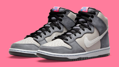 Nike SB Shoes Dunk Hi Pro Medium Grey Pink US SIZE Skateboard Sneakers