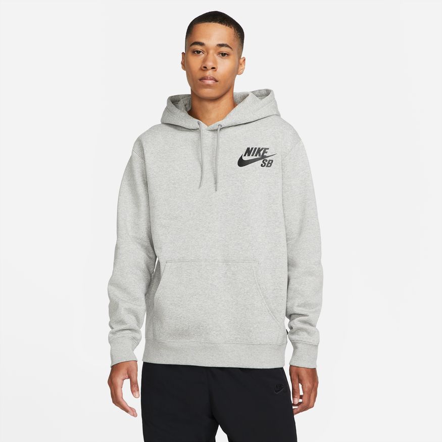 Nike SB Icon Hoodie Dark Grey Heather Pullover Skate Hood