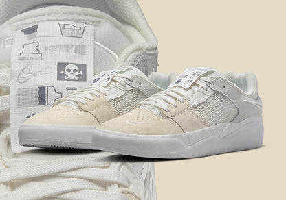 Nike SB Shoes Ishod WARNING LABEL Summit White White US SIZE Skateboard Sneakers