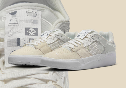 Nike SB Shoes Ishod WARNING LABEL Summit White White US SIZE Skateboard Sneakers