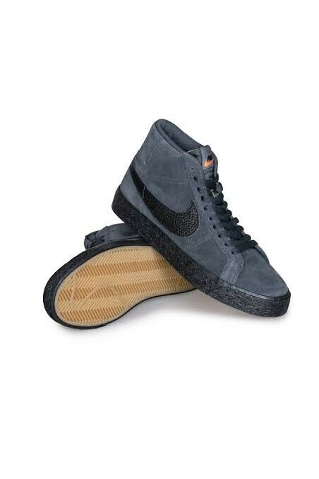 Nike Sb Shoes Blazer Mid Iso Orange Label Dark Smoke Grey Us Size Skate Sneakers