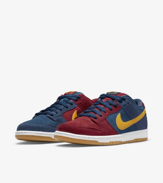 Nike Sb Shoes Dunk Low Pro Barcelona Red Navy Gold Us Size Skateboard Sneakers