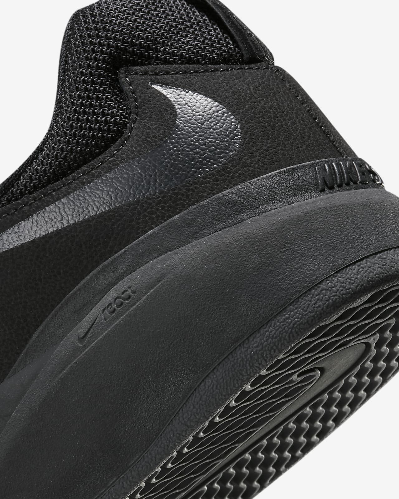 Nike SB Shoes Ishod PRM L Triple Black US SIZE Skateboard Sneakers