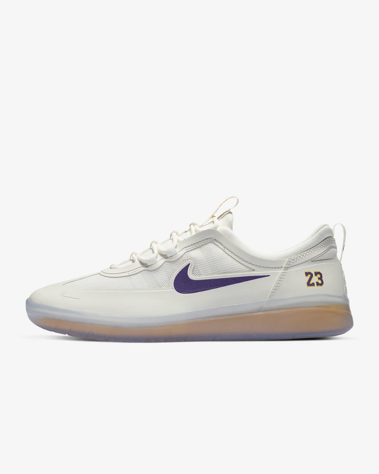 Nike SB Shoes Nyjah Free 2 NBA Summit White/Amarillo/White Skateboard Sneakers