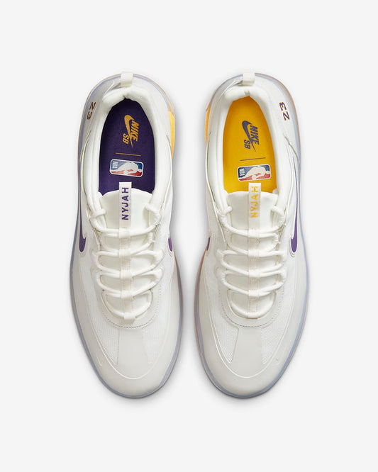 Nike SB Shoes Nyjah Free 2 NBA Summit White/Amarillo/White Skateboard Sneakers