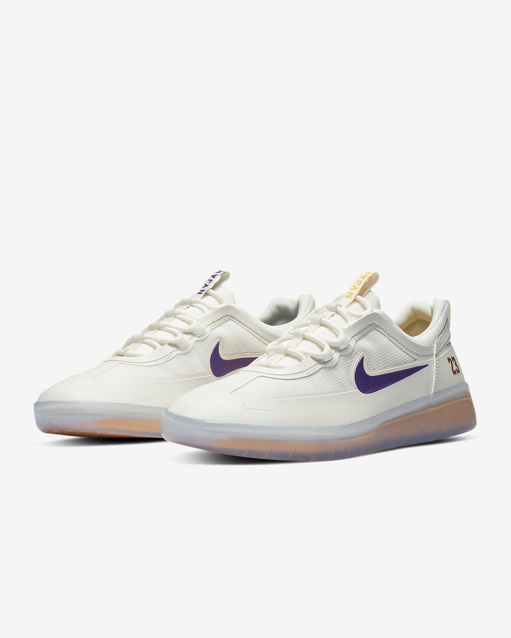 Nike Sb Shoes Nyjah Free 2 Nba Summit White Amarillo White Skateboard Sneakers