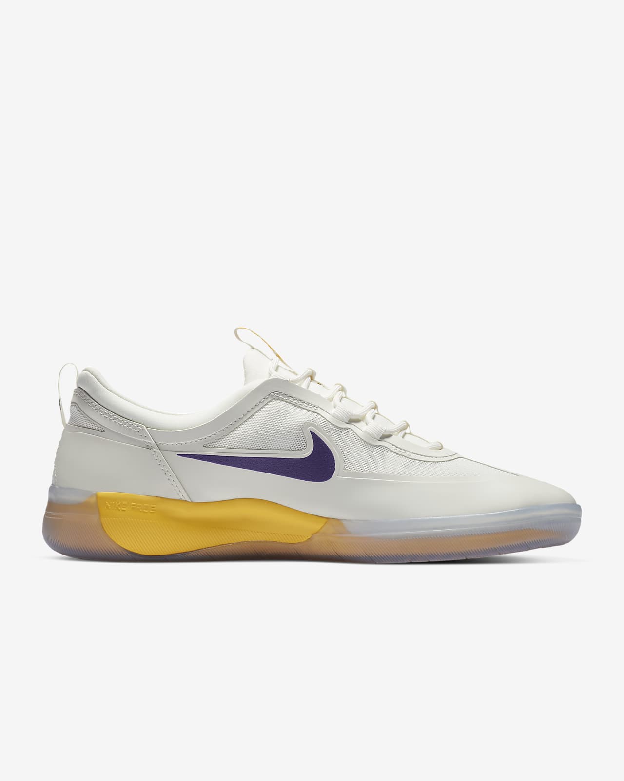 Nike SB Shoes Nyjah Free 2 NBA Summit White/Amarillo/White Skateboard Sneakers