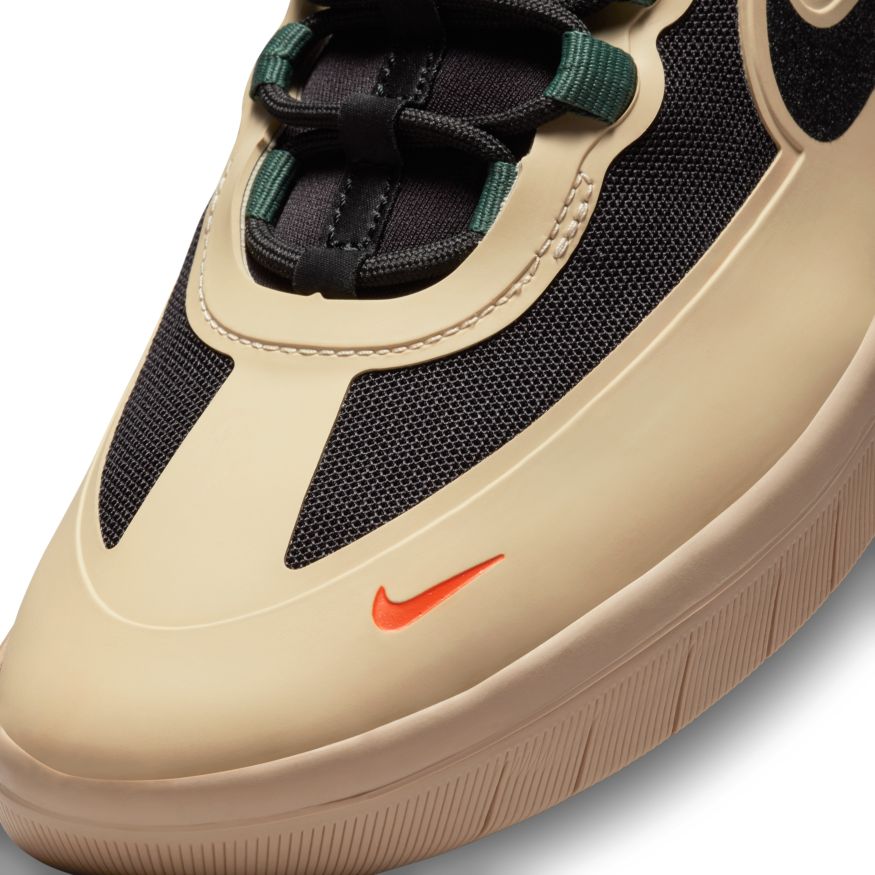 Nike SB Shoes Nyjah Free 2 Rattan Black-Noble Green-Orange Skateboard Sneakers
