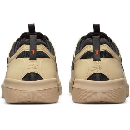 Nike SB Shoes Nyjah Free 2 Rattan Black-Noble Green-Orange Skateboard Sneakers