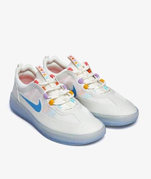 Nike SB Shoes Nyjah Free 2 Summit White/Coast-Pink Salt Skateboard Sneakers