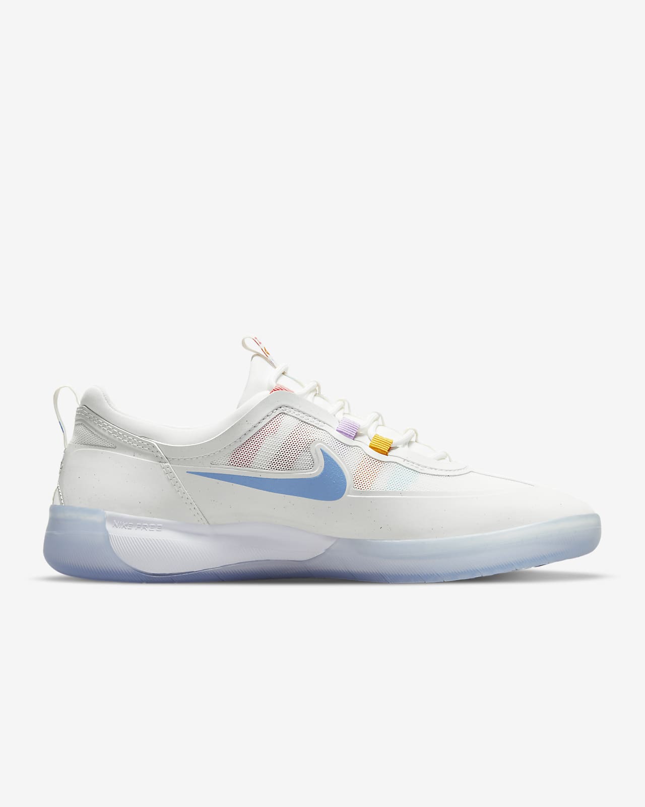 Nike SB Shoes Nyjah Free 2 Summit White/Coast-Pink Salt Skateboard Sneakers
