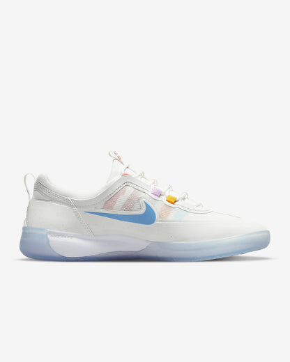 Nike SB Shoes Nyjah Free 2 Summit White/Coast-Pink Salt Skateboard Sneakers