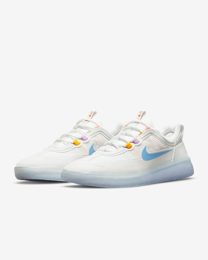 Nike SB Shoes Nyjah Free 2 Summit White/Coast-Pink Salt Skateboard Sneakers