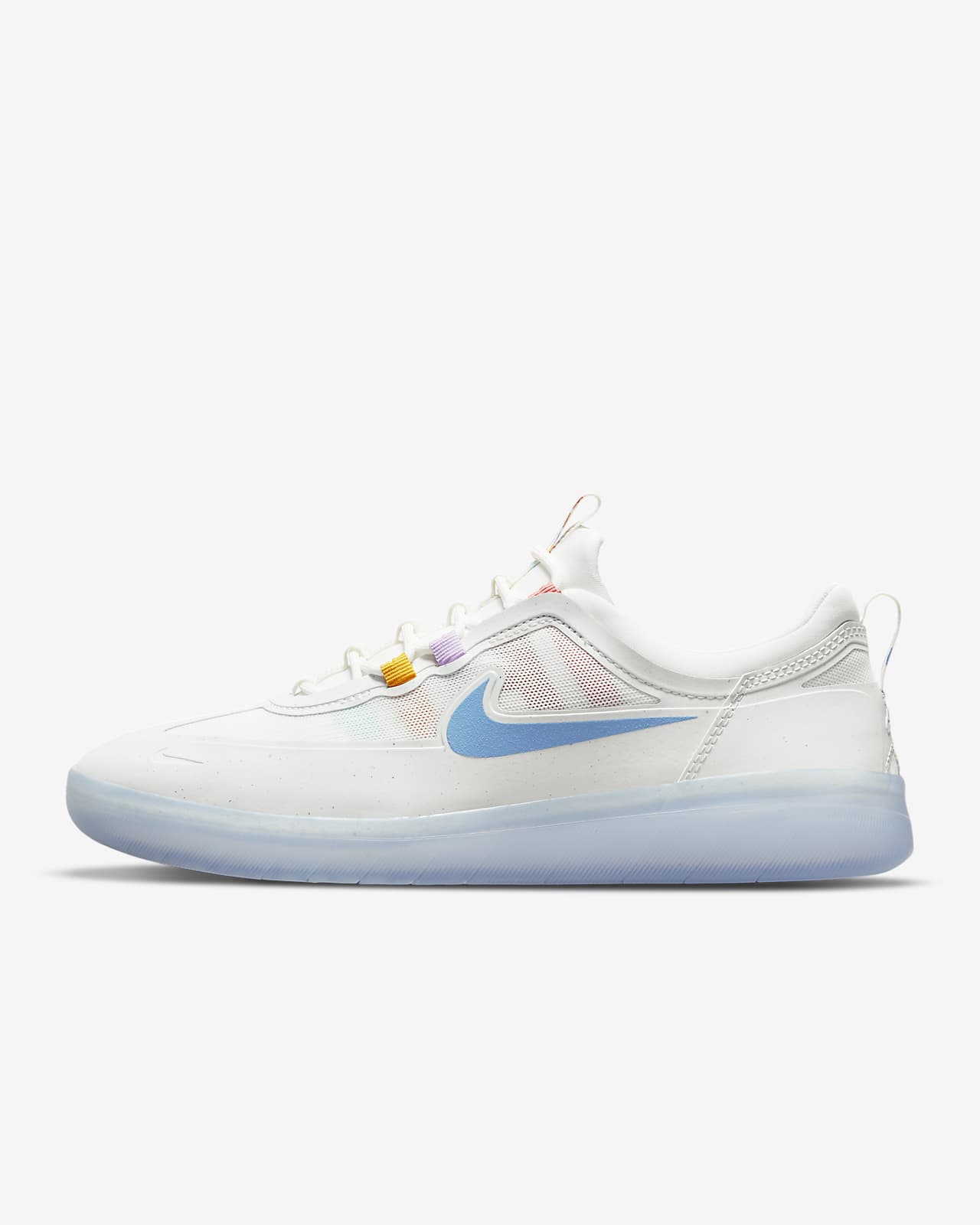 Nike SB Shoes Nyjah Free 2 Summit White/Coast-Pink Salt Skateboard Sneakers