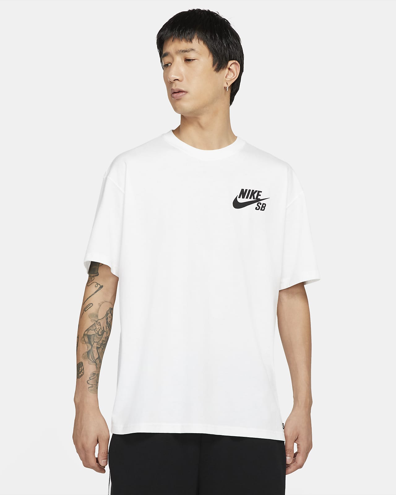 Nike SB Tee Logo Skate White Black Skateboard T-Shirt