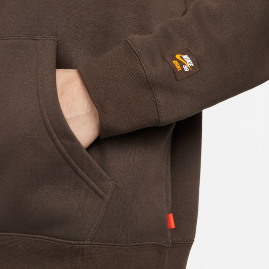 Nike SB x OSKI Fleece Skate Hoodie Brown CHUMMING THE WATERS Skateboard Hood