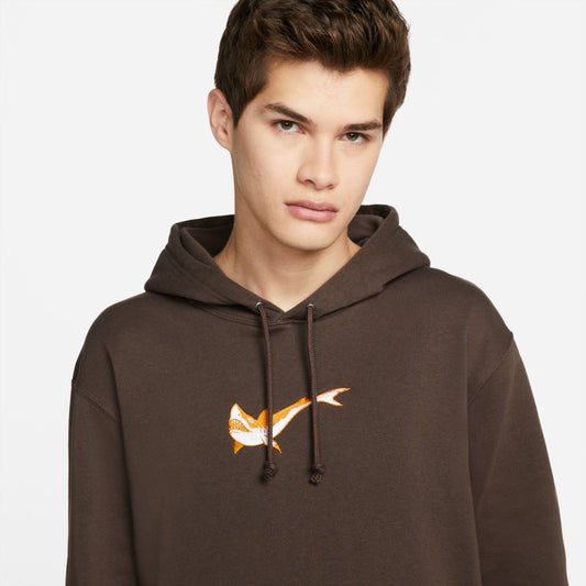 Nike SB x OSKI Fleece Skate Hoodie Brown CHUMMING THE WATERS Skateboard Hood