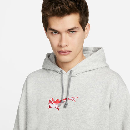 Nike SB x OSKI Fleece Skate Hoodie Grey CHUMMING THE WATERS Skateboard Hood