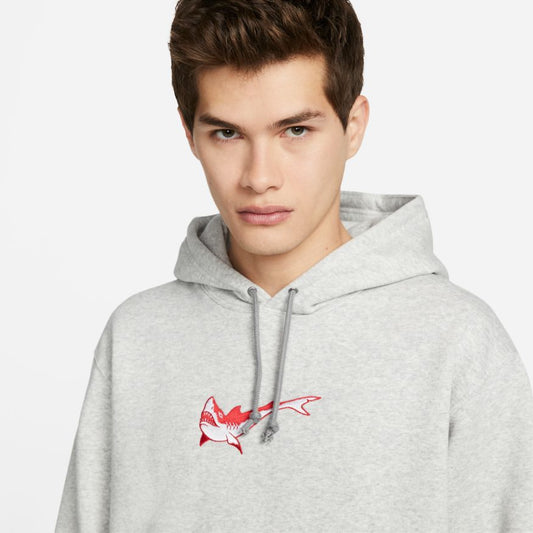 Nike SB x OSKI Fleece Skate Hoodie Grey CHUMMING THE WATERS Skateboard Hood