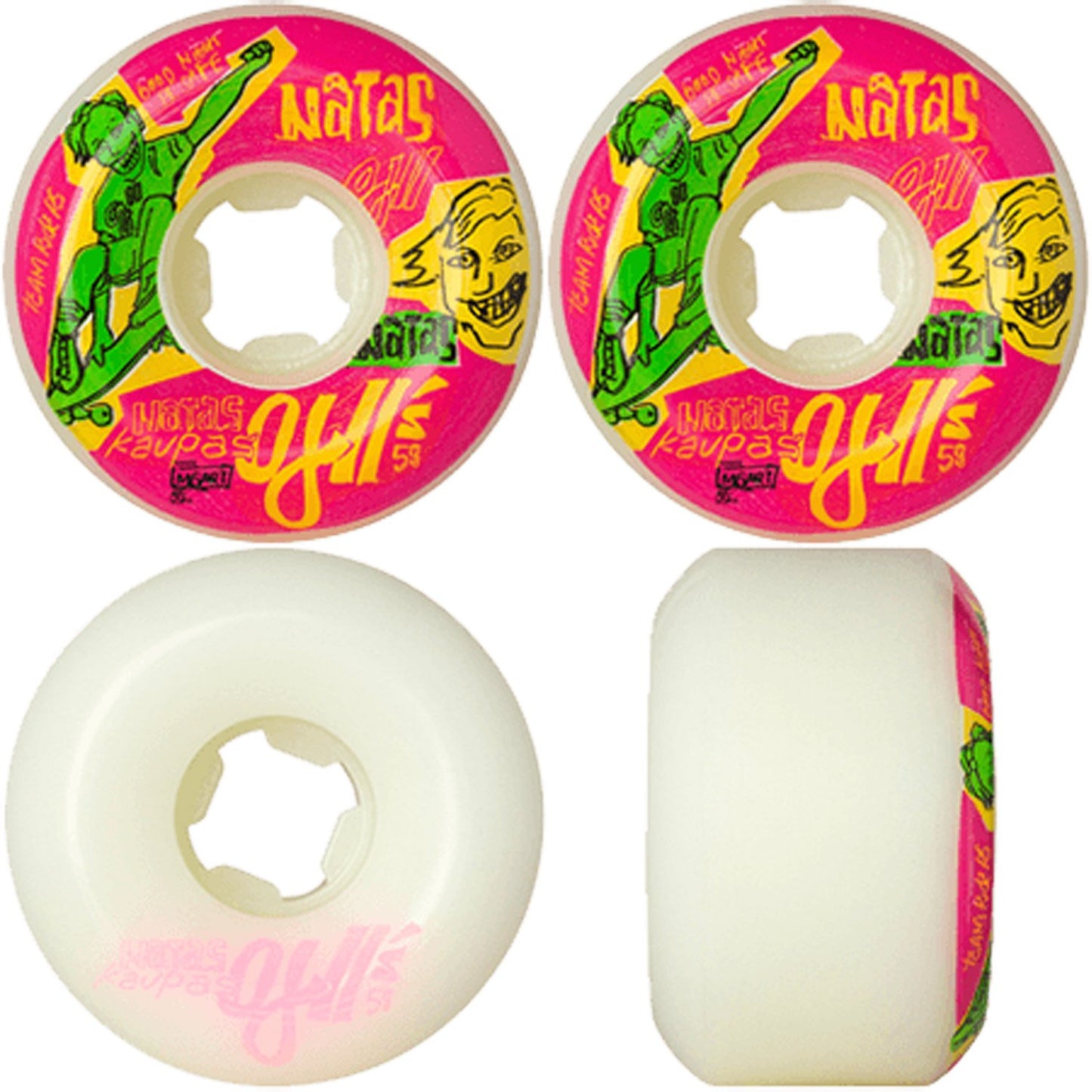 OJ Skateboard Wheels 58mm Natas Kaupas OJ2 Neon Original Hardline 95a