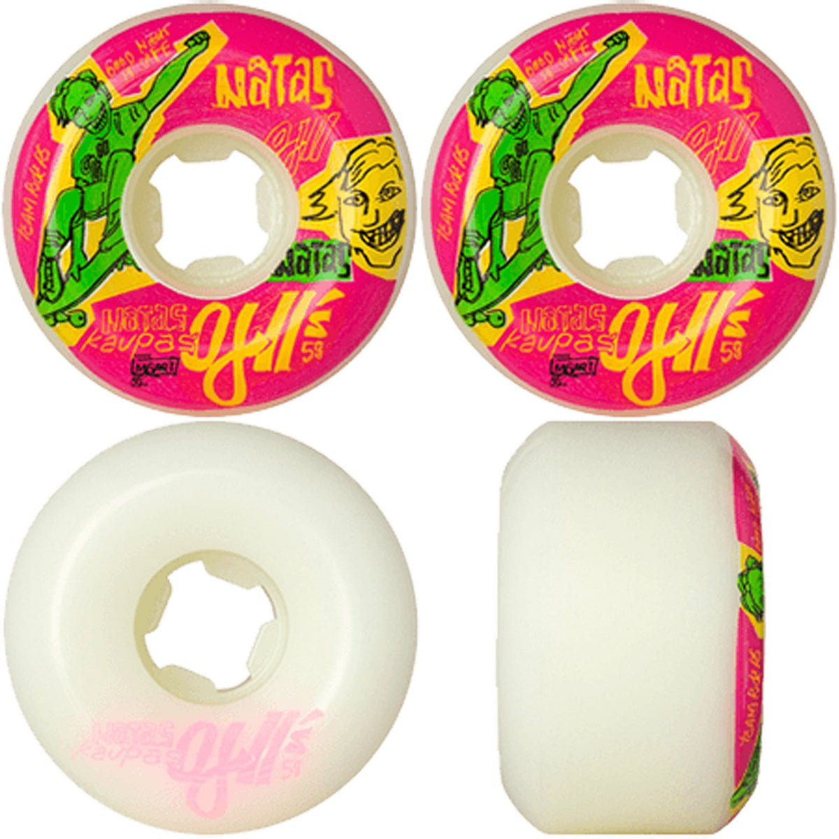 Oj Skateboard Wheels 58Mm Natas Kaupas Oj2 Neon Original Hardline 95A