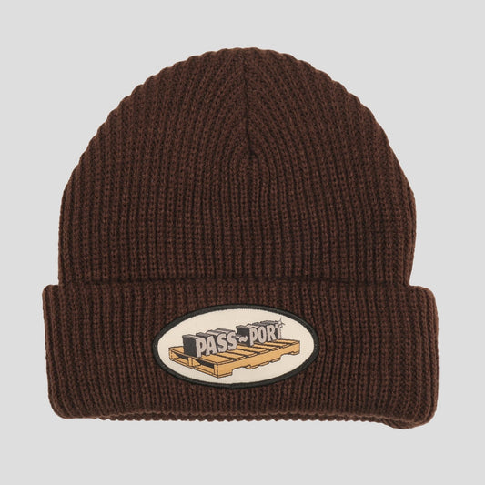 Passport Beanie Pallet Patch Chocolate OSFA Pass port Skateboard Headwear