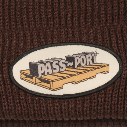 Passport Beanie Pallet Patch Chocolate OSFA Pass port Skateboard Headwear