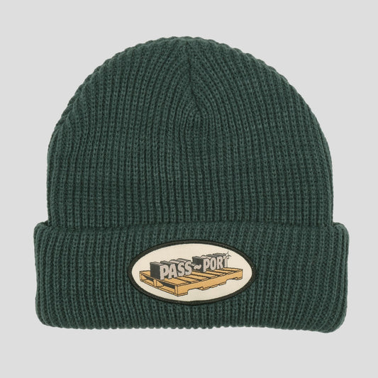 Passport Beanie Pallet Patch Green OSFA Pass port Skateboard Headwear