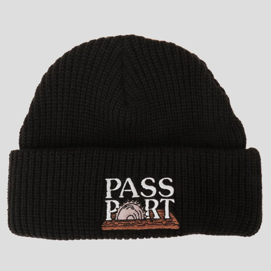 Passport Beanie Circle Saw Black OSFA Pass port Skateboard Headwear