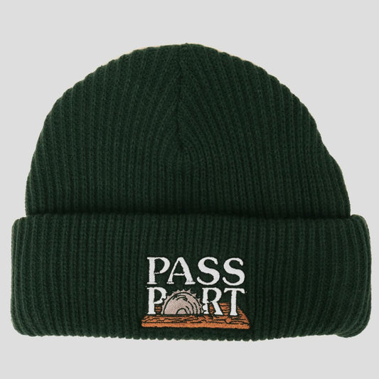 Passport Beanie Circle Saw Forest Green OSFA Pass port Skateboard Headwear