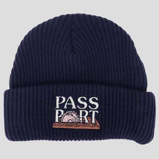 Passport Beanie Circle Saw Navy OSFA Pass port Skateboard Headwear