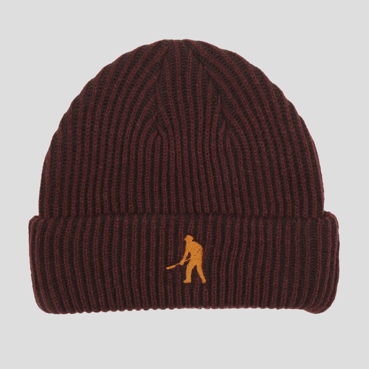 Passport Beanie Workers 2 Tone Stripe Burgundy Pass Port Skateboard Headwear