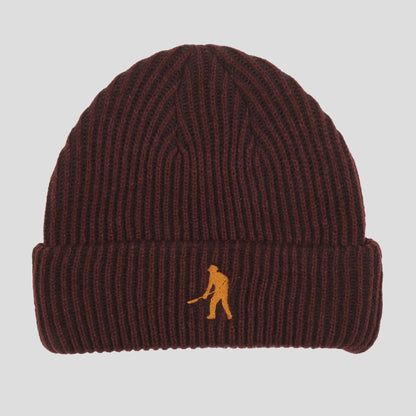 Passport Beanie WORKERS 2 TONE STRIPE BURGUNDY Pass port Skateboard Headwear