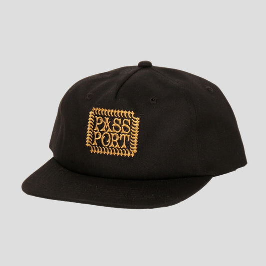 Passport Cap TOOTH & NAIL Black 5 Panel Snapback Pass port Skateboard Hat
