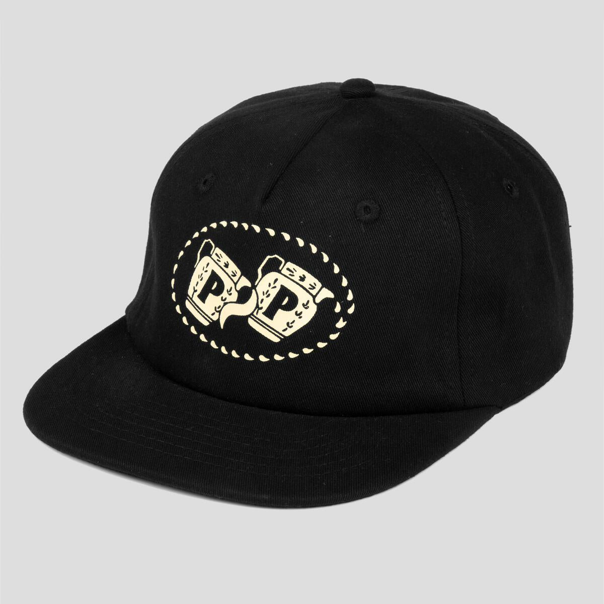 Passport Cap Vessels Black 5 Panel Strapback Pass Port Skateboard Hat