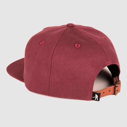 Passport Cap Workers 5 Panel Maroon Strapback Pass port Skateboard Hat