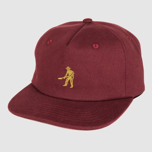 Passport Cap Workers 5 Panel Maroon Strapback Pass port Skateboard Hat