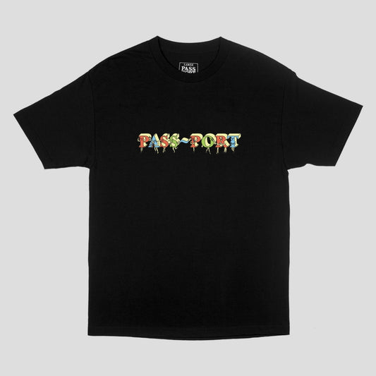 Passport Tee PP GANG BLACK Pass Port Skateboard T-Shirt